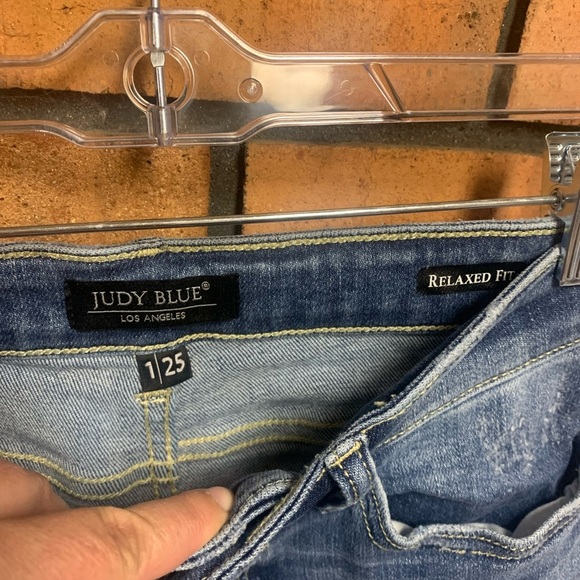 Judy Blue Distressed Ankle Jeans - Picture 3 of 3